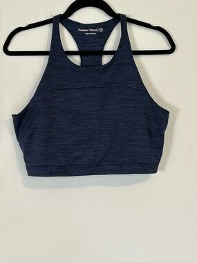 Outdoor Voices Sports Bra/Crop Top Womens XL Racerback Blue/Black Space Dye